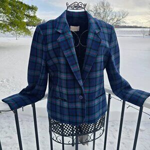 Vintage Pendleton Plaid Wool Blazer, Large,  EUC